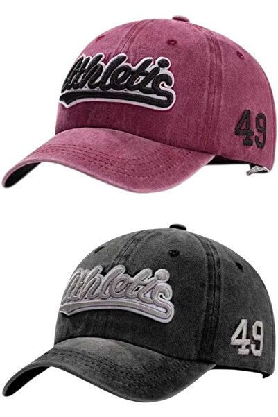Uniquetrenders Set de 2 șepci de baseball unisex, cu broderie, ajustabile, st...