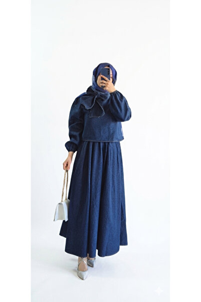 Store Fiyonk Detaylı Kot Etekli Takım