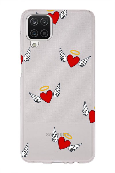 FLAMENKO Angel Heart Pattern Transparent Phone Case Compatible with Samsung G...