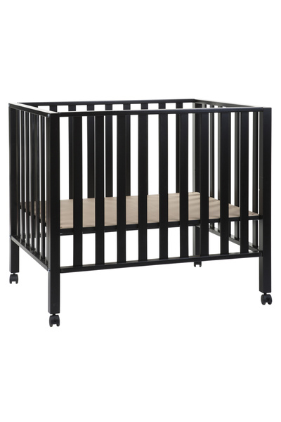 CHILDHOME 94 Πάρκο παιδικό με ρόδες, 75x95 εκ., Ξύλινο, Μαύρο