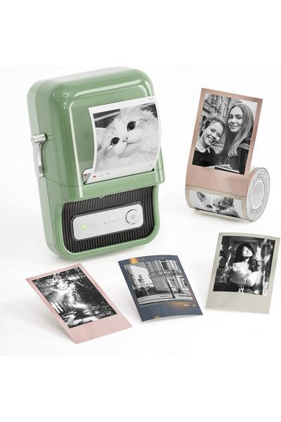 NiiMbot B21 Pro Etiket Makinesi, 300DPI HD Etiket Yazıcı, Yeşil, Fotoğraflar,...