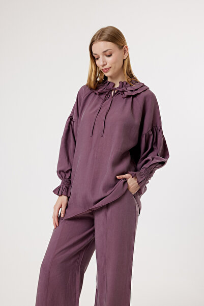 Suede Style 6374 - Κομψό, άνετο, μαλακό ύφασμα μοντάλ με λεπτομέρεια δεσίματο...