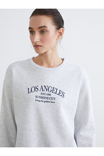LC Waikiki Los Angeles Printed Oversize Women's Sweatshirt