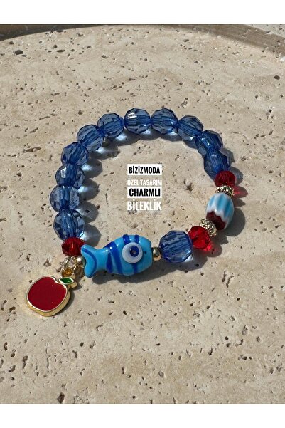 bizizmoda Handmade Murano Glass Fish Charm Bracelet