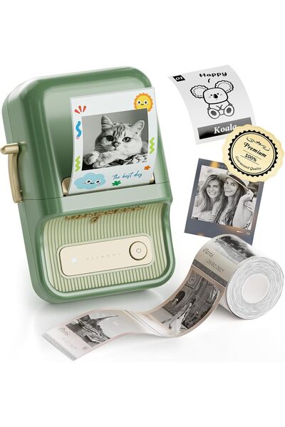 NiiMbot B21 Pro Etiket Makinesi, 300DPI HD Etiket Yazıcı, Koyu Yeşil, Fotoğra...