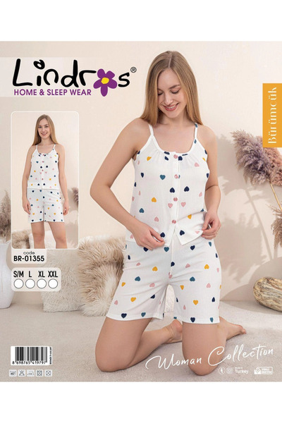 BOYRAZ Lindros Br-01355 Γυναικείο Σετ Σορτς με Κορδόνια και Κουμπιά