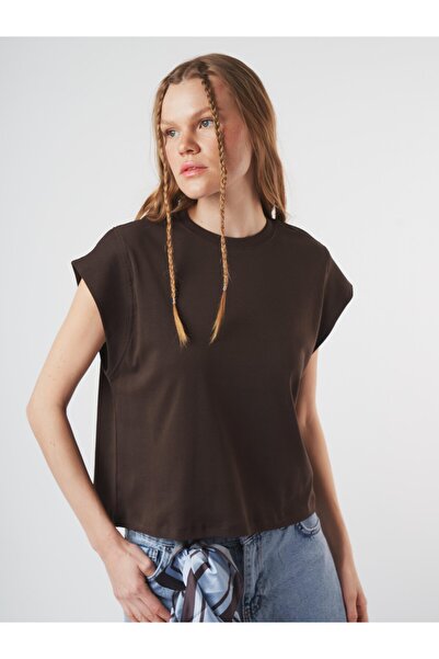 citycenterfashion Γυναικείο βαμβακερό αμάνικο μπλουζάκι με λαιμόκοψη ποδηλάτο...