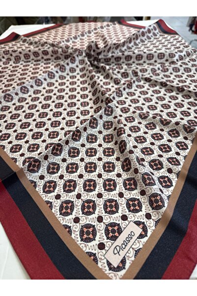 Picasso ZARİF GEOMETRİK ÇİÇEK DESENLİ KRİSTAL EŞARP