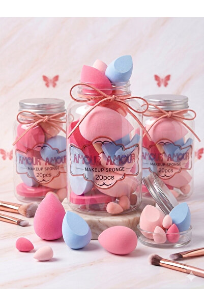 Amour Amour KAVANOZ KUTULU MAKYAJ SÜNGER SETİ 20'Lİ