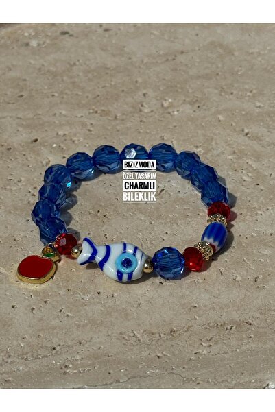 bizizmoda Handmade Murano Glass Fish Charm Bracelet