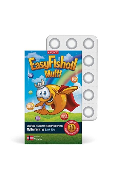 Easy VIT Easy Fish Oil Multi Omega 3 Çiğnenebilir Jel Form 30 Tablet