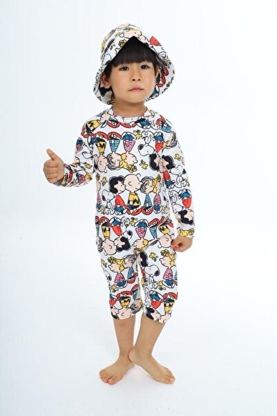 mikam Costum de baie pentru băieți cu protecție UV, căciulă și pantaloni scur...