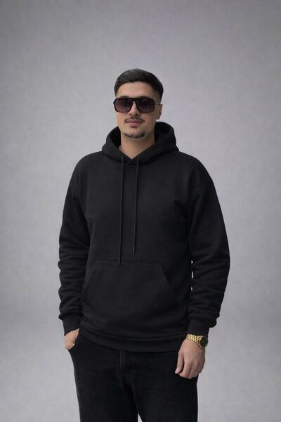 vvesario Kapüşonlu Kanguru Cep Yumuşacık Sweatshirt