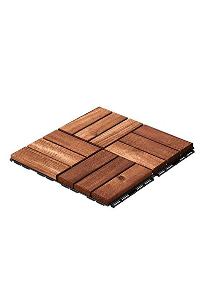 genric FFD Pack of 10 Wooden Interlocking Floor Tiles Interlocking Decking Ti...
