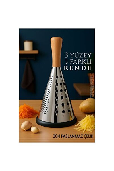 ModaCar Grater - Conical Type Ergonomic 3-Sided Professional 304 Stainless St...
