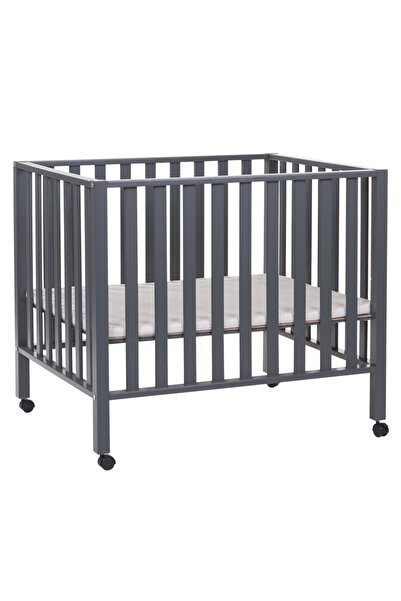 CHILDHOME 94 Πάρκο μωρού με ρόδες, 75x95 εκ., Ξύλο, Ανθρακί