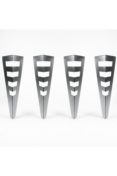 UYART HOME Uyart S13 Titan Gray Metal Table Leg – Geometric Layered Design – ...