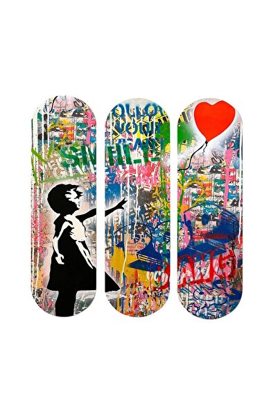 OEM Σετ διακοσμητικών πάνελ Re-Bloom, 3 τεμάχια, MDF, πολύχρωμο, 70 x 70 εκ.