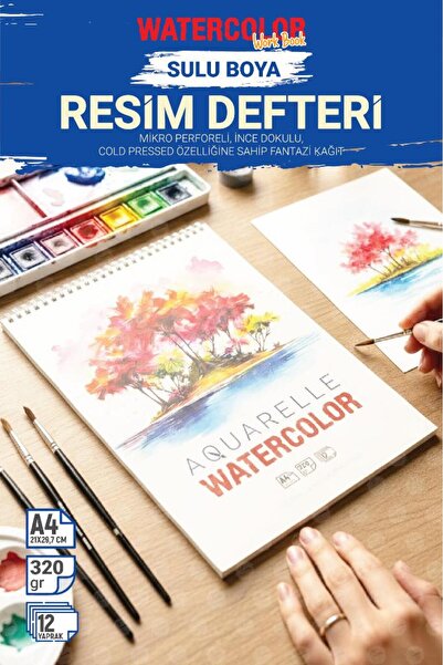 TUĞSET Aquarelle Watercolor Suluboya Resim Defteri 320gr (Akrilik,Guaj,Karaka...