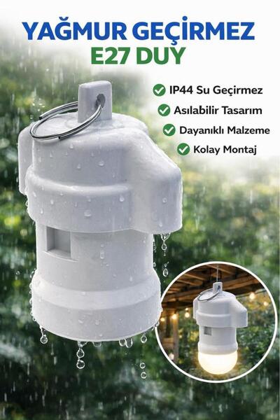 Şahnet E27 Yağmur Duy - Asılabilir Dış Mekan Lamba Duy