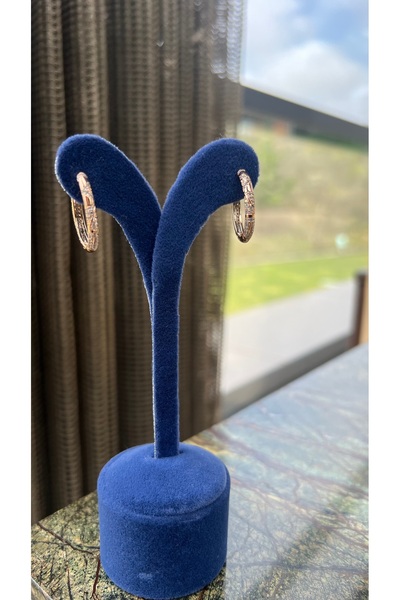 cansuaccessoire ÇELİK HALKA TAŞLI KÜPE