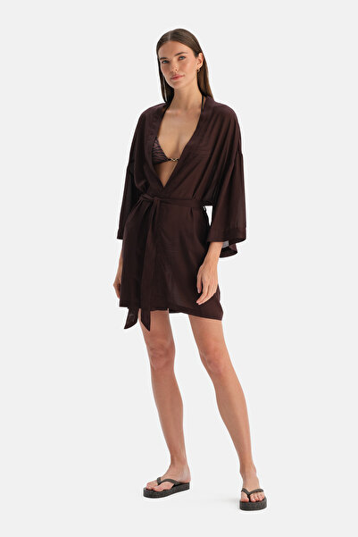 Dagi Καφέ κοντό κιμονό