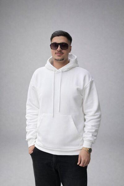 vvesario Kapüşonlu Kanguru Cep Yumuşacık Sweatshirt