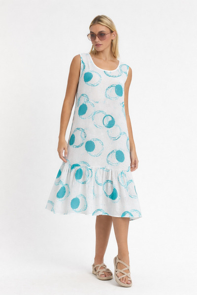 Heaven Ephesus Φόρεμα με τιράντες από μουσελίνα - Φόρεμα με τιράντες με σχέδι...