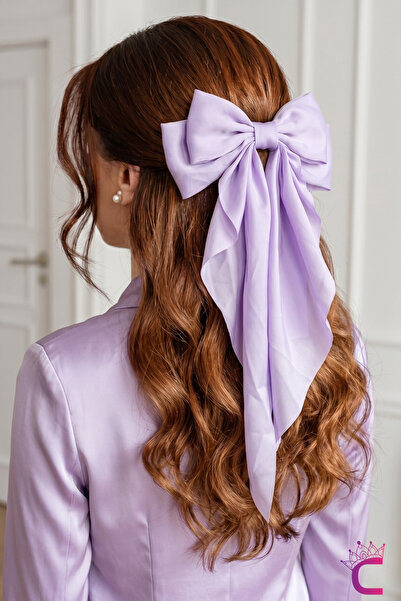 Cinderella Λιλά μωβ αποχρωματισμένο γυναικείο σατέν μακρύ φιόγκο με αυτόματη ...