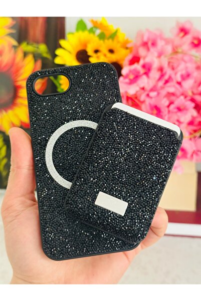 CaseHub (2’si 1 ARADA) iPhone 16E / 17E Taşlı Kılıf Magsafe Uyumlu Cüzdanlı K...
