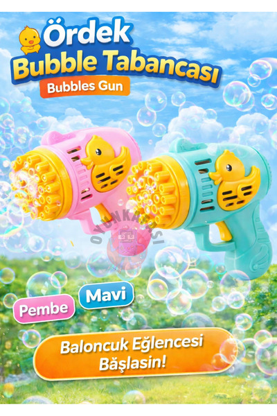OYUNKAFASI Ördek Baloncuk Tabancası 1 Adet Otomatik Bubble Gun Köpük Makinesi...