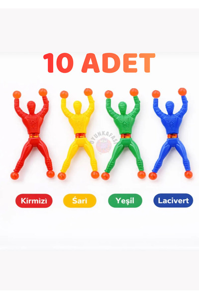 OYUNKAFASI 10 Adet Örümcek Adam Oyuncak – 10’lu Yapışan Tırmanan Eğlenceli Oy...
