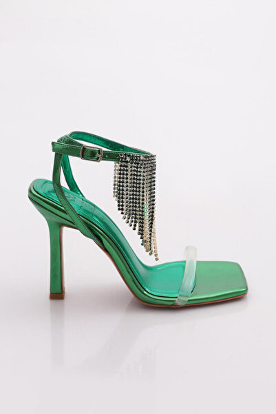 DGN 2042 Γυναικεία παπούτσια με τακούνι με πέτρα με φούντα