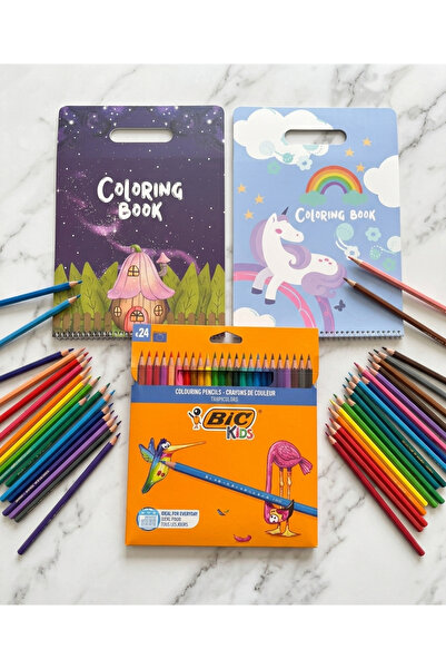 Bic Kids Tropicolors 24’lü Kuru Boya Kalemi Seti - 2 Adet Kapaklı ve Kulplu B...