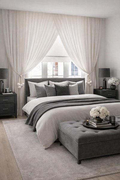 Tül Shop Halatlı Titi Double-Breasted 1/3 Pleated Tulle Curtain Does Not Need Ironing Modern-Stylish Design Custom Size