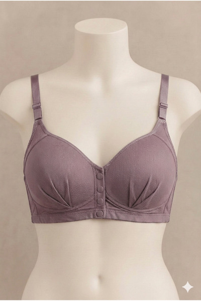 MODA Σουτιέν με διχτυωτό επένδυση και κουμπιά στο μπροστινό μέρος