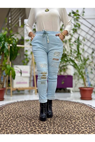 Punta Otantik YG22266 Παντελόνι από ιταλικό βαμβάκι με λεπτομέρεια από κούπες...