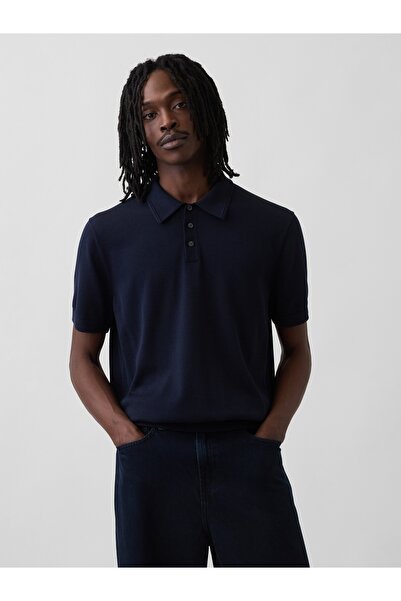 GAP Erkek Lacivert Classic Triko Polo T-Shirt