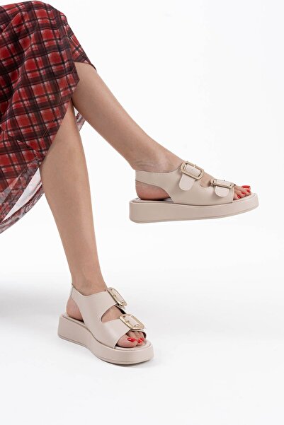 Zerenyus Σανδάλια Carmel Premium με αγκράφα σε μπεζ χρώμα