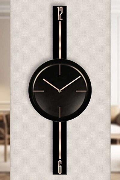 OEM Re-Bloom διακοσμητικό ρολόι τοίχου, ατσάλινο, μαύρο/χρυσό, 30 x 80 εκ.