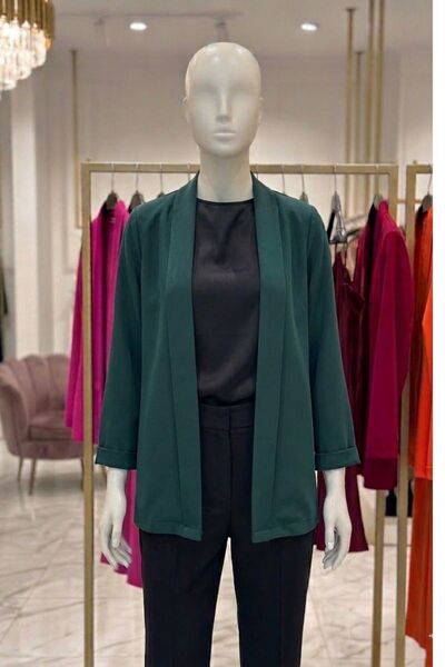 MODA Ofis Şıklığı Kadın Blazer - Yakasız Modern Kesim Ceket