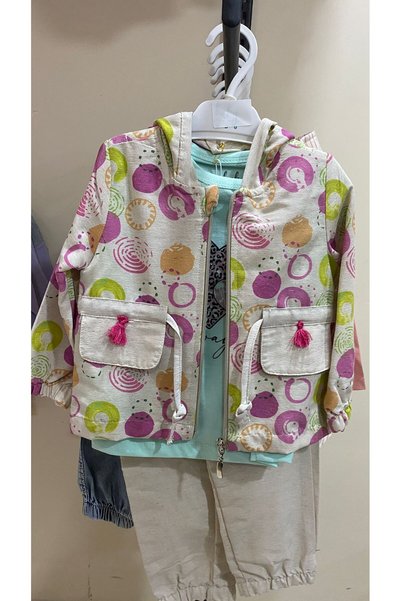 berkMICIRIK Bebek Çocuk Kapüşonlu Keten Gömlek Pantolon Sweatshirt 3'lü Takım