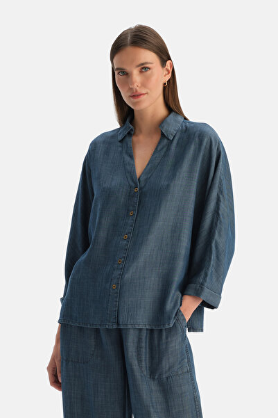Dagi Πουκάμισο τζιν ίντιγκο τένσελ