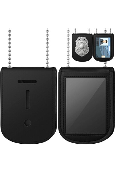Generic Sadny Neck Lanyard Badge Holder, Leather Police/Security ID Card Hold...