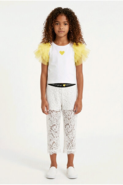 Kids Tricou cu imprimeu si tull maneci