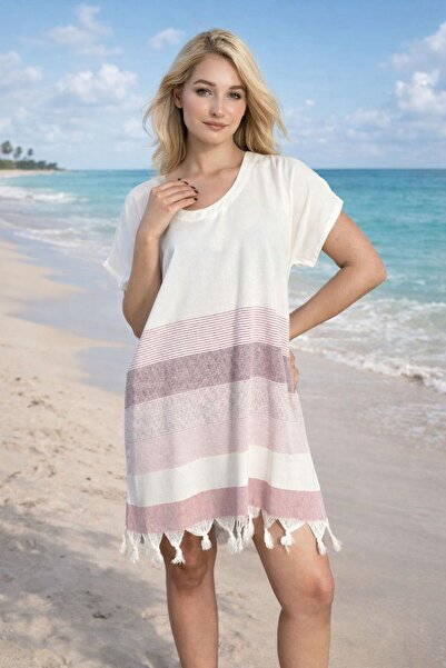 DRESSY LIFE Βαμβακερό Αυθεντικό Φόρεμα Παραλίας Peshtemal 100% Βαμβάκι
