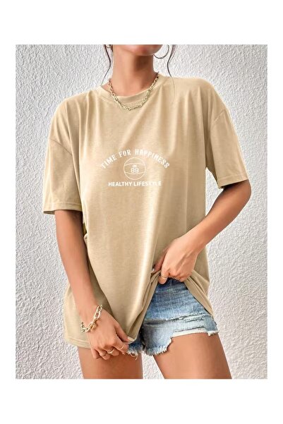 ZİYMO Ώρα για Ευτυχία Τυπωμένο Γυναικείο Μπλουζάκι