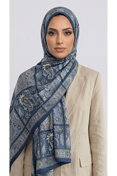 Karaca ΒΑΜΒΑΚΙΝΟ ΣΑΛΙ ΜΕ ΣΧΕΔΙΟ PAISLEY - ΜΠΛΕ