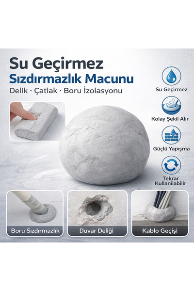 gaman 2 adet PROFESYONEL 50 GR. SU GEÇİRMEZ SIZDIRMAZLIK MACUNU -Delik gideri...