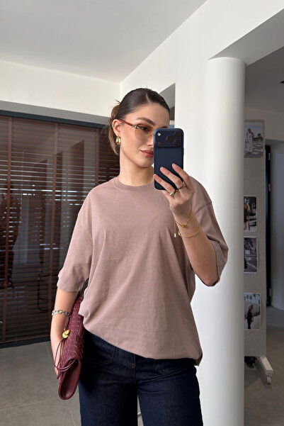 MAGARDE Πλενόμενο μπλουζάκι με λαιμόκοψη ποδηλάτου Premium - VİZON